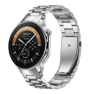 For OPPO Watch X2 / X xDfind Three Beads Quick Release Metal Watch Band(Silver)