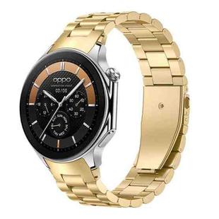 For OPPO Watch X2 / X xDfind Three Beads Quick Release Metal Watch Band(Gold)