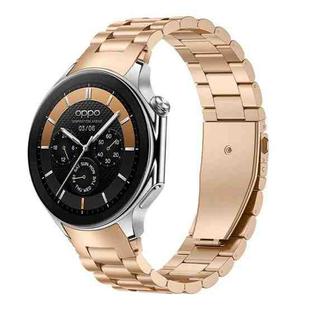 For OPPO Watch X2 / X xDfind Three Beads Quick Release Metal Watch Band(Rose Gold)