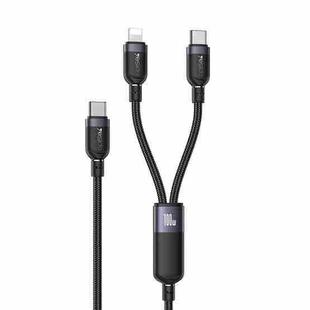 Yesido CA90 100W USB-C / Type-C to 8 Pin, Type-C 2 in 1 Charging Cable, Length:1.2m(Black)