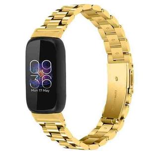 For Fitbit Inspire 3 xDfind Three Beads Quick Release Metal Watch Band(Gold)