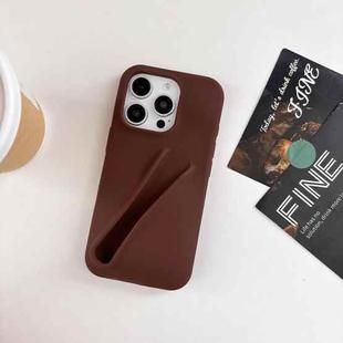 For iPhone 13 Pro Lipstick Silicone 3D Phone Case(Coffee)