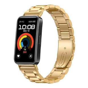 For Huawei Band 10 / 9 / 8 NFC xDfind Three Beads Quick Release Metal Watch Band(Gold)