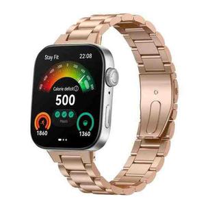 For Huawei Watch Fit3 / Fit4 / Fit4 Pro xDfind Three Beads Quick Release Metal Watch Band(Rose Gold)