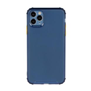 For iPhone 12 mini TPU Color Translucent Four-corner Airbag Shockproof Phone Protective case(Transparent Dark Blue)