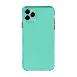 For iPhone 12 / 12 Pro TPU Color Translucent Four-corner Airbag Shockproof Phone Protective case(Transparent Mint Green)