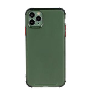 For iPhone 12 Pro Max TPU Color Translucent Four-corner Airbag Shockproof Phone Protective case(Transparent Green)