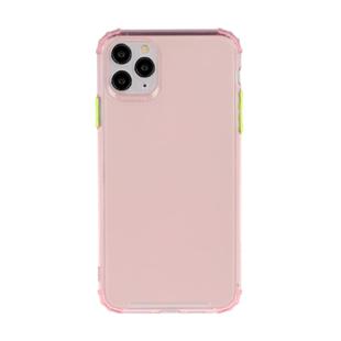 For iPhone 12 Pro Max TPU Color Translucent Four-corner Airbag Shockproof Phone Protective case(Transparent Pink)