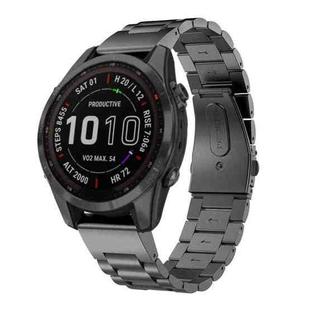 For Garmin Fenix 8/7S/6S/5S 20mm xDfind Three Beads Quick Release Metal Watch Band(Black)