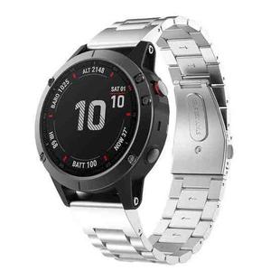 For Garmin Fenix 8/7X/6X/5X 26mm xDfind Three Beads Quick Release Metal Watch Band(Silver)
