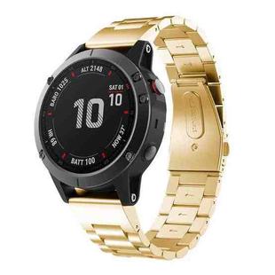 For Garmin Fenix 8/7X/6X/5X 26mm xDfind Three Beads Quick Release Metal Watch Band(Gold)