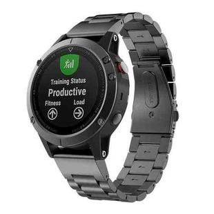 For Garmin Fenix 8/7/6/5 22mm xDfind Three Beads Quick Release Metal Watch Band(Black)