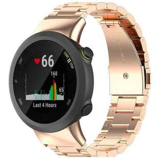 For Garmin Forerunner 45/45S/Swim2 xDfind Three Beads Quick Release Metal Watch Band(Rose Gold)
