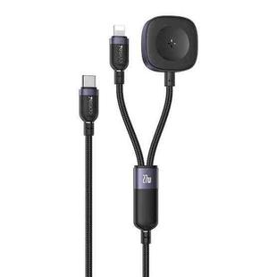 Yesido CA136L 27W USB-C / Type-C to 8 Pin & iWatch 2 in 1 Charging Cable, Length:1.2m(Black)