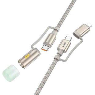 hoco U138 3A Type-C / 8 Pin to Type-C / LED Light 4 in 1 Charging Data Cable, Length: 1.2m(Grey)
