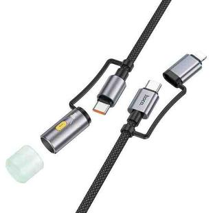 hoco U138 3A Type-C / 8 Pin to Type-C / LED Light 4 in 1 Charging Data Cable, Length: 1.2m(Black)