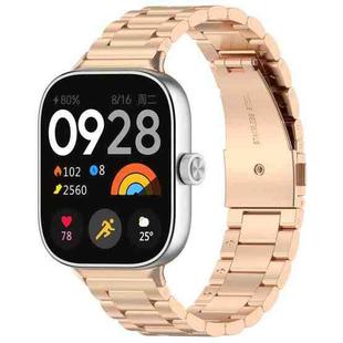 For Xiaomi Smart Band 9 Pro/8 Pro/Redmi Watch 5/4 xDfind Three Beads Quick Release Metal Watch Band(Rose Gold)