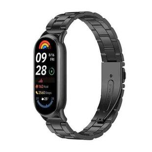 For Xiaomi Smart Band 10 / 9 / 8 NFC xDfind Three Beads Quick Release Metal Watch Band(Black)