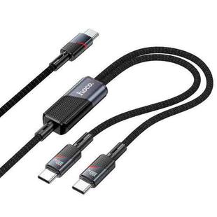 hoco U139 100W Type-C to Type-C and Type-C Fast Charging Data Cable, Length: 1.2m(Black)