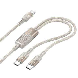 hoco U139 100W Type-C to Type-C and Type-C Fast Charging Data Cable, Length: 1.2m(Gold)