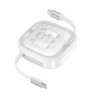 hoco U140 Type-C to Type-C Multi-function Retractable Storage Data Cable(White)