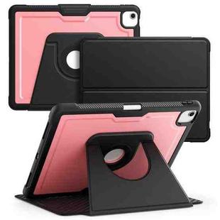 For iPad Air 13 2025 / 2024 Honeycomb Magnetic Rotation Holder Leather Smart Tablet Case(Pink)