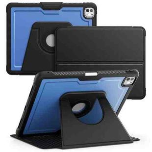 For iPad Pro 13 2024 Honeycomb Magnetic Rotation Holder Leather Smart Tablet Case(Blue)