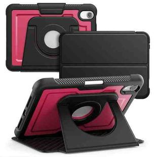 For iPad mini 2024 / mini 6 Honeycomb Magnetic Rotation Holder Leather Smart Tablet Case(Wine Red)