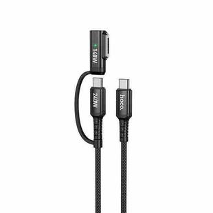 hoco U142 2 in 1 Type-C to Type-C and Mag3 Magnetic Charging Data Cable, Length: 1.8m(Black)