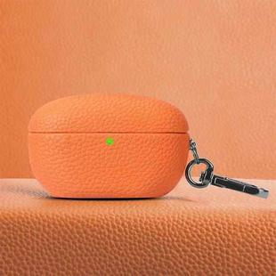 For Sony WF-1000XM5 Litchi Texture PU Earphones Case with Hook(Orange)