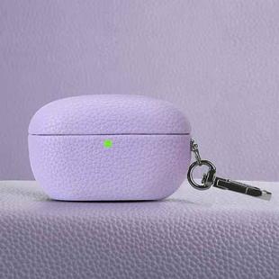 For Sony WF-1000XM5 Litchi Texture PU Earphones Case with Hook(Purple)