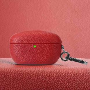 For Sony WF-1000XM5 Litchi Texture PU Earphones Case with Hook(Red)