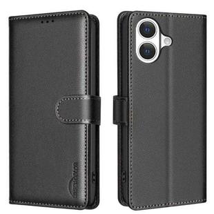 For iPhone 17 Litchi Texture RFID Anti-theft Leather Phone Case(Black)
