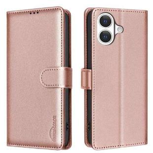 For iPhone 17 Litchi Texture RFID Anti-theft Leather Phone Case(Gold)