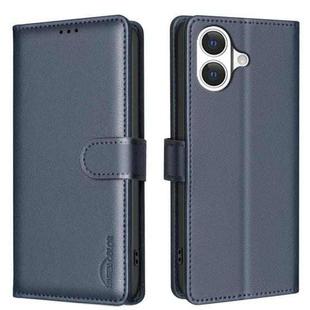 For iPhone 17 Litchi Texture RFID Anti-theft Leather Phone Case(Blue)