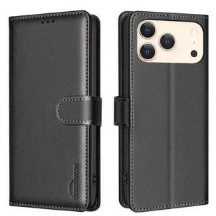 For iPhone 17 Pro Max Litchi Texture RFID Anti-theft Leather Phone Case(Black)