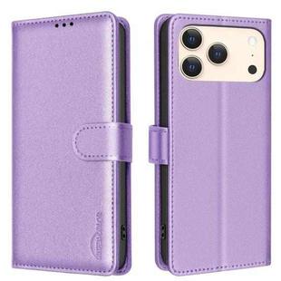 For iPhone 17 Pro Max Litchi Texture RFID Anti-theft Leather Phone Case(Purple)
