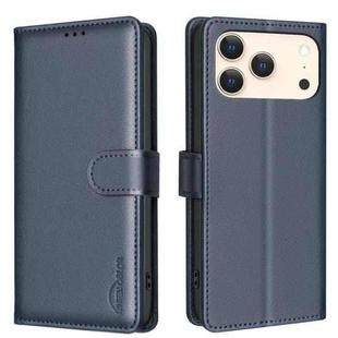 For iPhone 17 Pro Max Litchi Texture RFID Anti-theft Leather Phone Case(Blue)
