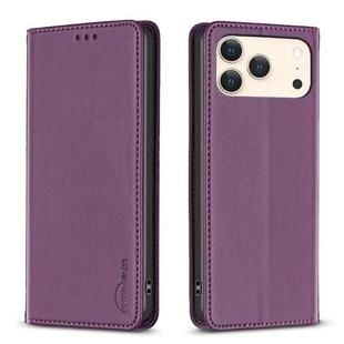 For iPhone 17 Pro Max Magnetic Leather Phone Case(Dark Purple)