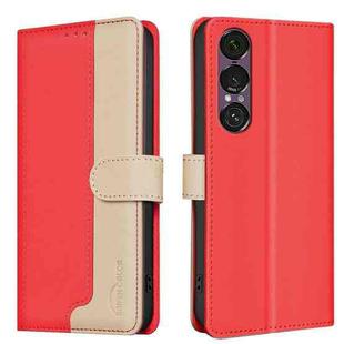 For Sony Xperia 1 VII Color Matching RFID Anti-theft Leather Phone Case(Red)