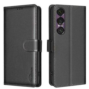 For Sony Xperia 1 VII Litchi Texture RFID Anti-theft Leather Phone Case(Black)