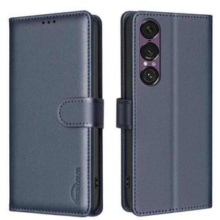 For Sony Xperia 1 VII Litchi Texture RFID Anti-theft Leather Phone Case(Blue)