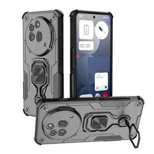 For Nothing Phone 3a Pro Metal Kickstand TPU Hybrid PC Phone Case(Black)