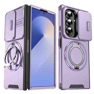 For Samsung Galaxy Z Fold7 5G Sliding Camshield Ring Holder Phone Case(Purple)