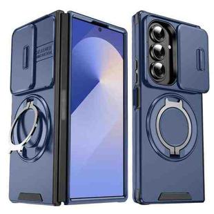 For Samsung Galaxy Z Fold7 5G Sliding Camshield Ring Holder Phone Case(Blue)