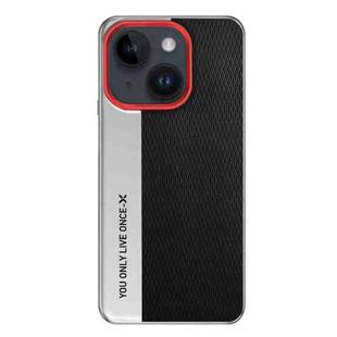 For iPhone 15 Camera Design Diamond Texture Leather PC Phone Case(Black)