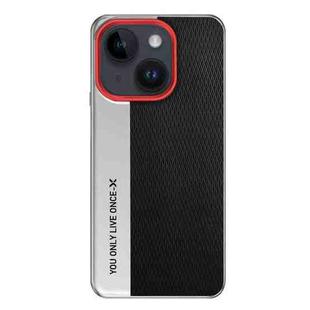 For iPhone 14 Camera Design Diamond Texture Leather PC Phone Case(Black)