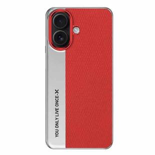 For iPhone 17 Camera Design Diamond Texture Leather PC Phone Case(Red)