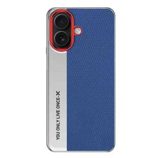 For iPhone 17 Camera Design Diamond Texture Leather PC Phone Case(Blue)