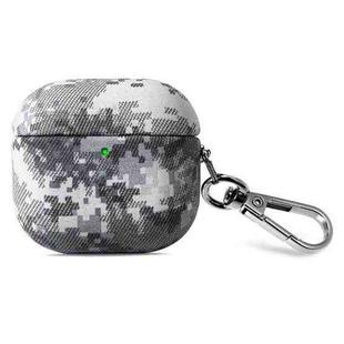 For AirPods 3 Camouflage Nature Leather Earphone Protective Case(Marine Camouflage)
